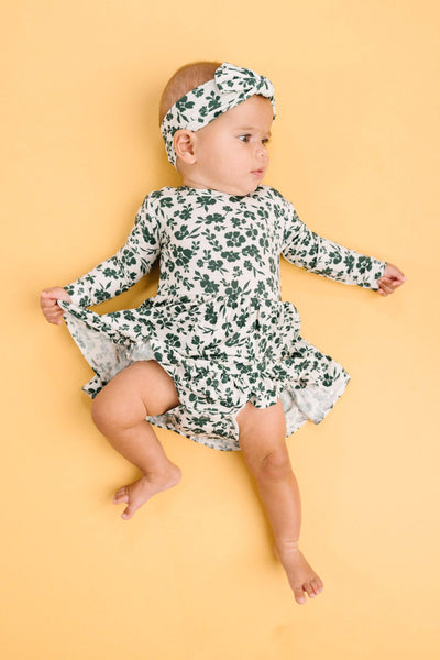Earthy Floral Bodysuit Bamboo Dress