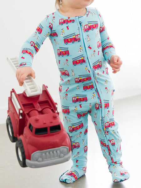 Baby Boys Paws To The Rescue Bamboo Viscose Footed One Piece Pajama