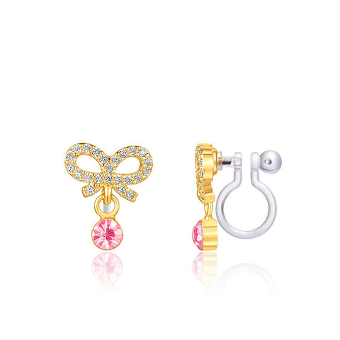 Little Luxe Drop CLIP ON Earrings | Crystal Bow with CZ