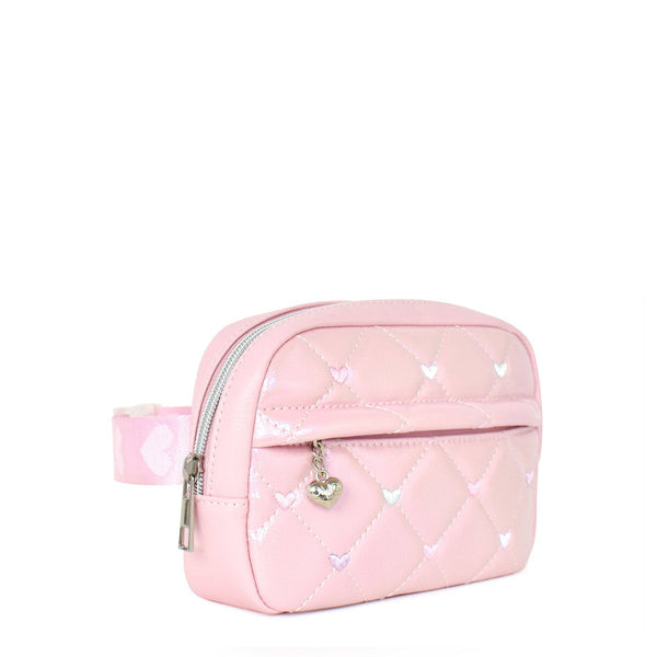 Quilted Metallic Heart Stitched Fanny Pack