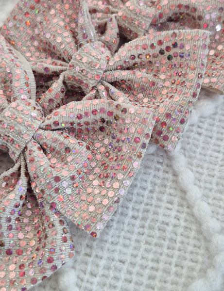 Mini Annabelle Bow-Rose Gold Disco Dot
