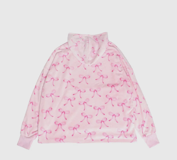 Fleece Printed Pullover Oversized Blanket Hoodie