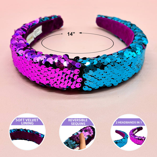 Reversible Sequin Headband - Kids Padded Hair Band