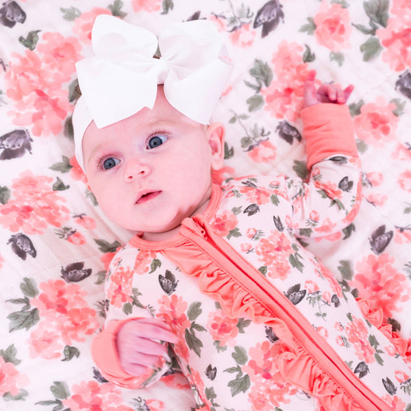 Pretty in Peony Bamboo Zip Romper