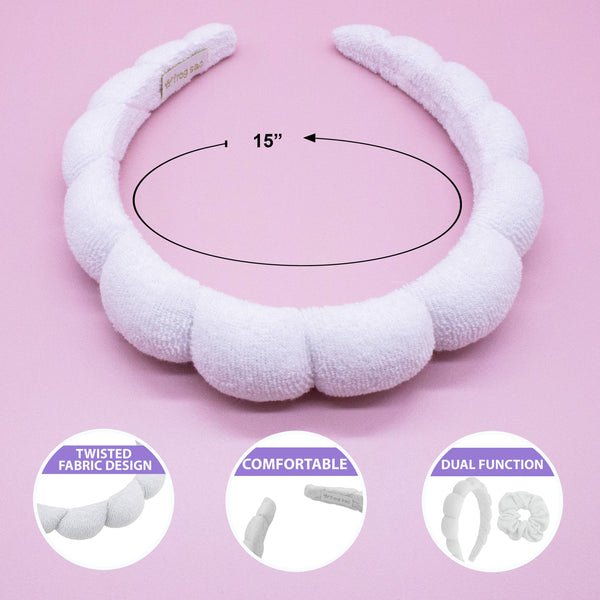 Spa Headband - Skincare Headband & Scrunchie Wristband Set