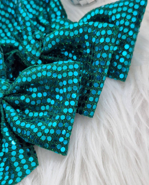 Mini Annabelle Bow-Emerald Green Dot Wholesale