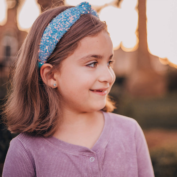 Kids Knot Headband - Rainbow Sequin Knotted Hair Accessories