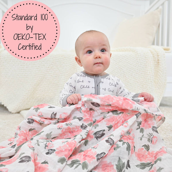 #7 Pretty in Peony Baby Muslin Swaddle Blanket