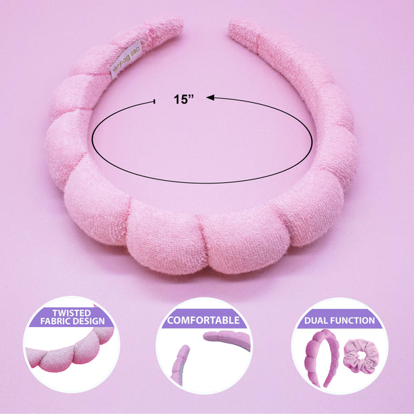 Spa Headband - Skincare Headband & Scrunchie Wristband Set