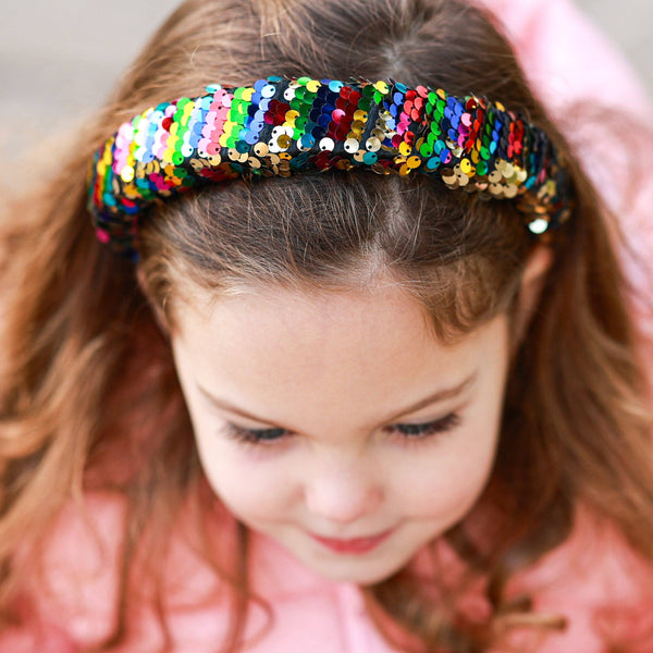 Reversible Sequin Headband - Kids Padded Hair Band