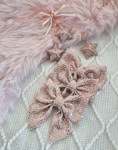Mini Annabelle Bow-Rose Gold Disco Dot
