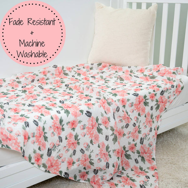 #7 Pretty in Peony Baby Muslin Swaddle Blanket