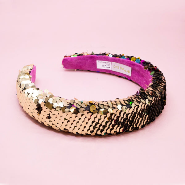 Reversible Sequin Headband - Kids Padded Hair Band