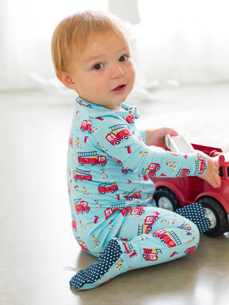 Baby Boys Paws To The Rescue Bamboo Viscose Footed One Piece Pajama