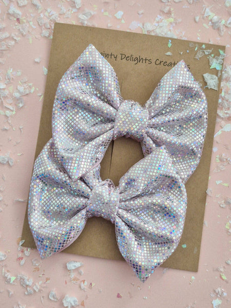 Savannah Bow PIGGIES Set-Holographic Disco Dot