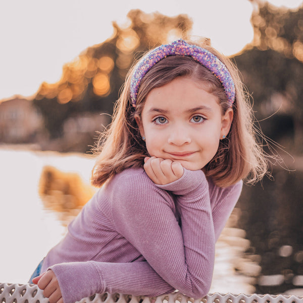 Kids Knot Headband - Rainbow Sequin Knotted Hair Accessories