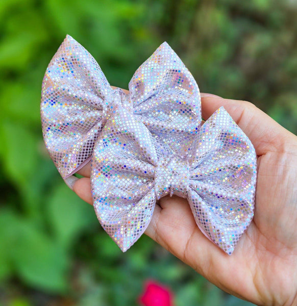 Savannah Bow PIGGIES Set-Holographic Disco Dot