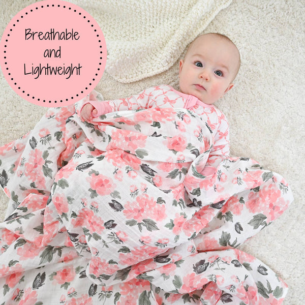 #7 Pretty in Peony Baby Muslin Swaddle Blanket