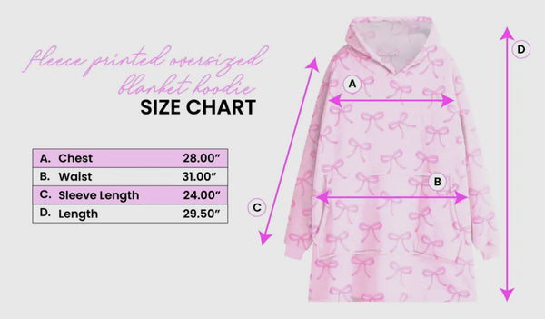 Fleece Printed Pullover Oversized Blanket Hoodie