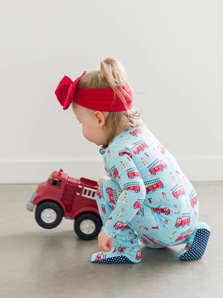 Baby Boys Paws To The Rescue Bamboo Viscose Footed One Piece Pajama