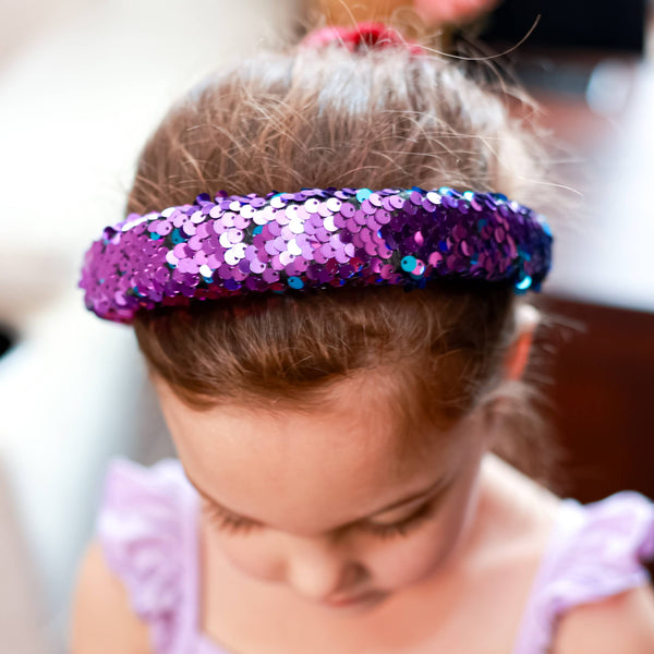Reversible Sequin Headband - Kids Padded Hair Band