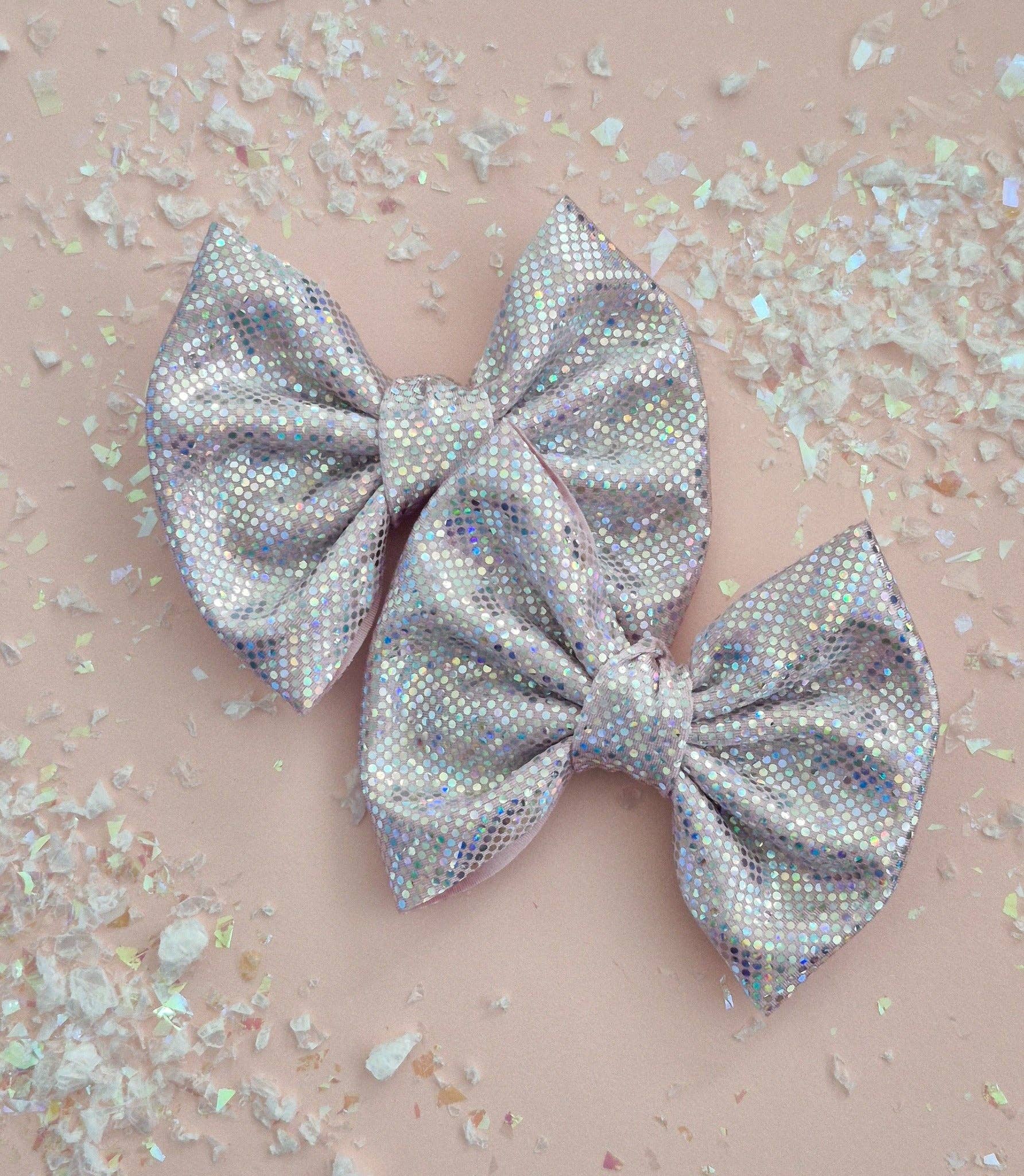 Savannah Bow PIGGIES Set-Holographic Disco Dot