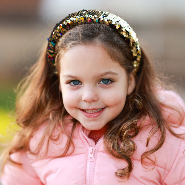 Reversible Sequin Headband - Kids Padded Hair Band