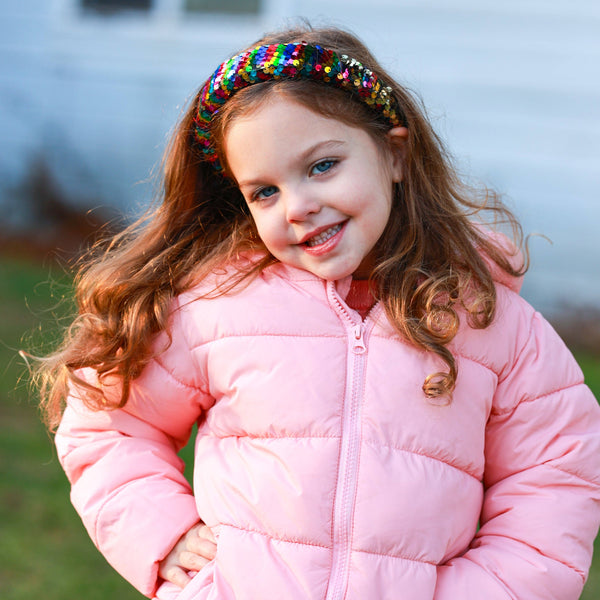 Reversible Sequin Headband - Kids Padded Hair Band