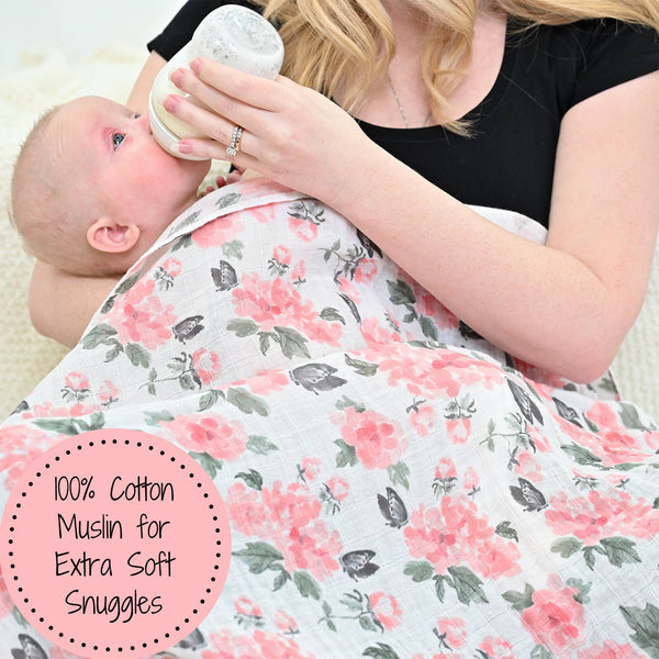 #7 Pretty in Peony Baby Muslin Swaddle Blanket