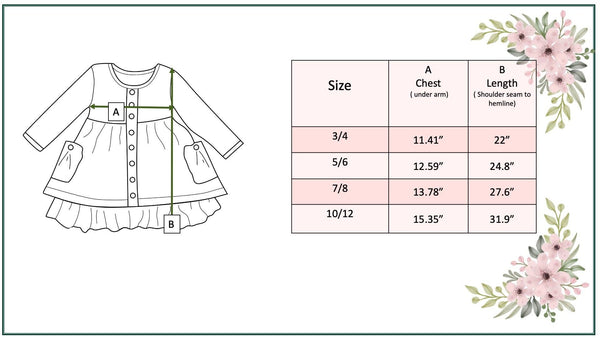Girls Blue Chicken Ruffle Button Pocket Tie Fall Dress