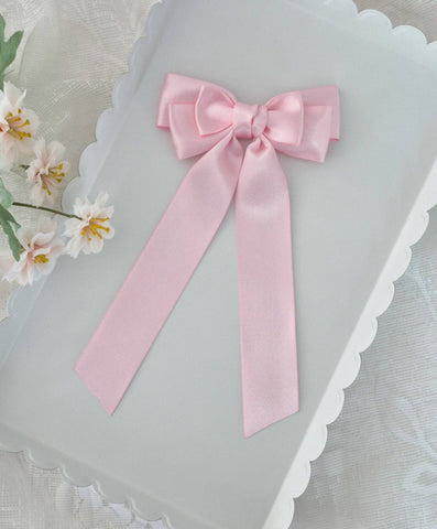 Long Tail Satin Ribbon Bow-Chantilly Light Pink Wholesale