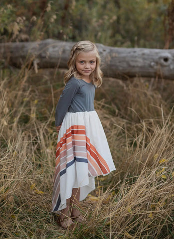 Rainbow Dress- Grey