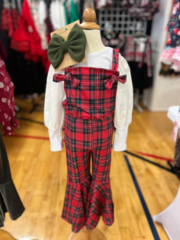 Christmas Plaid Jumpsuit Set