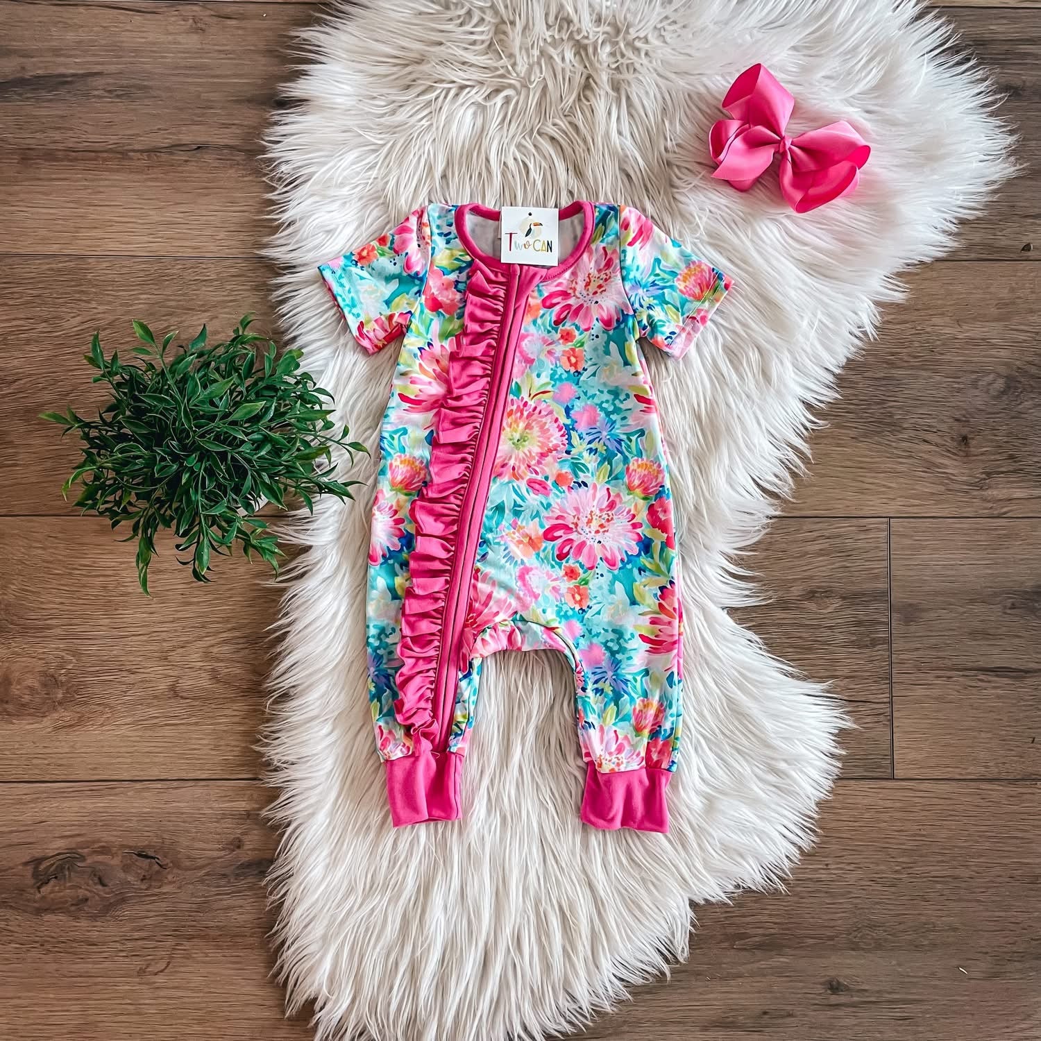 Pretty In Pink Zip Up Romper