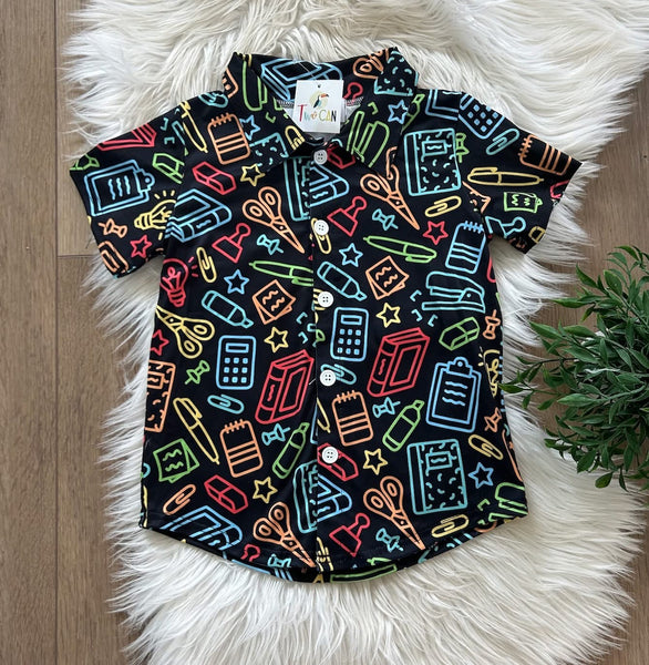 Neon School Supplies Top