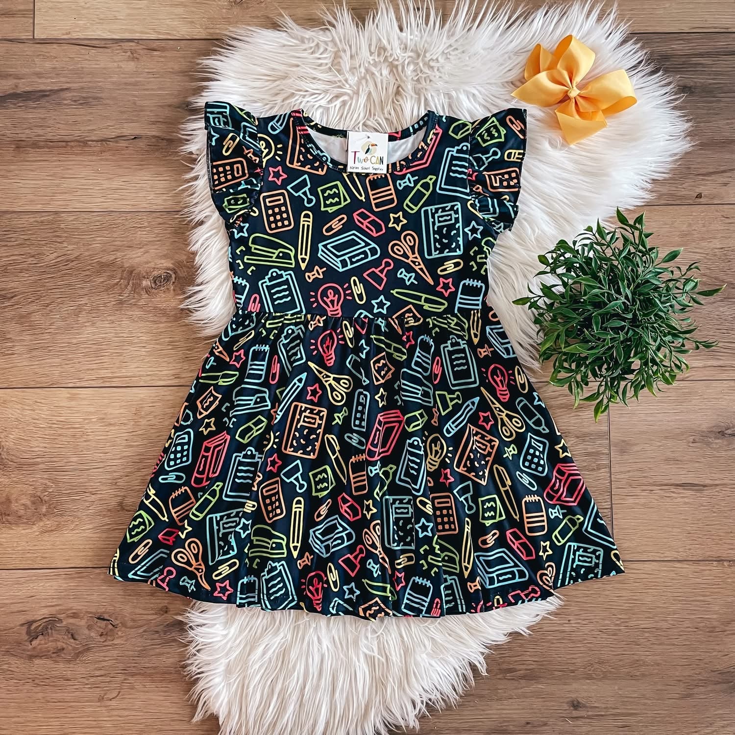 Neon School Supplies Dress