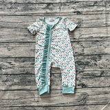 Mint Floral Zip Romper