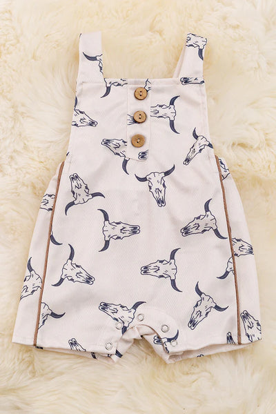 Bull Skull Printed Romper