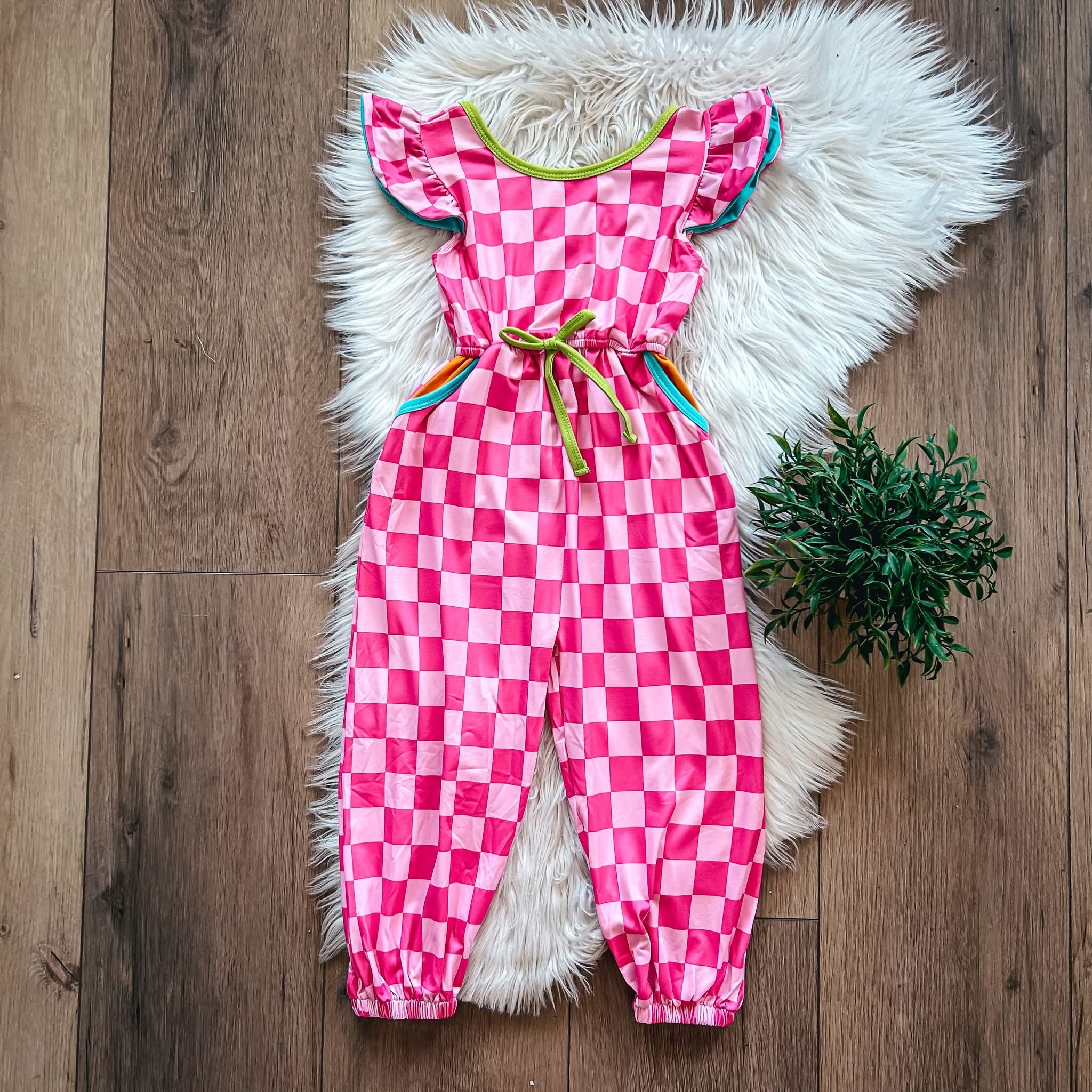 Neon Checkerboard Jumpsuit