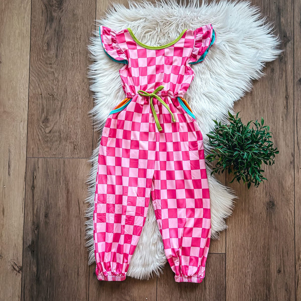 Neon Checkerboard Jumpsuit
