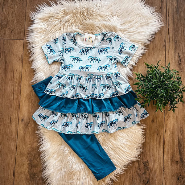 Watercolor Horses Set