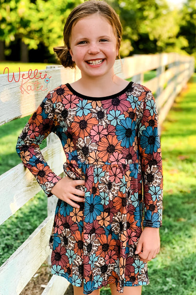 Harvest Flowers Bow Back Dress