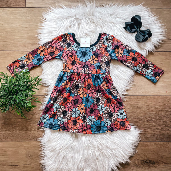 Harvest Flowers Bow Back Dress