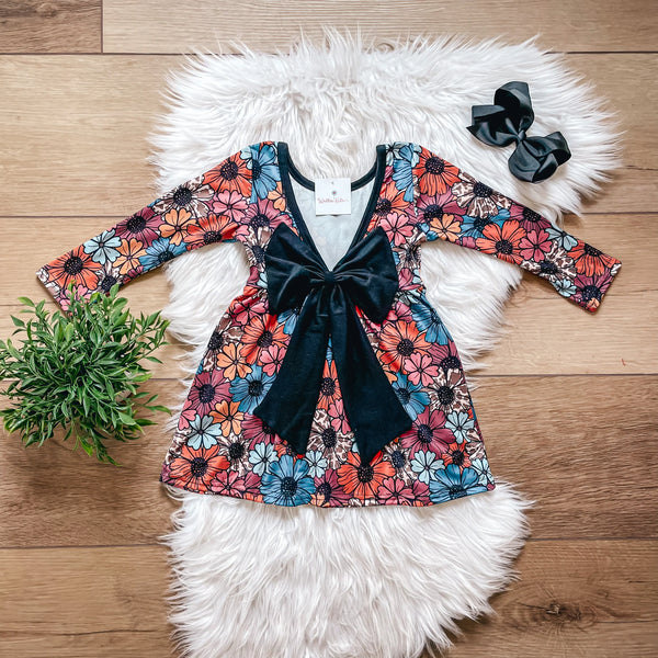 Harvest Flowers Bow Back Dress