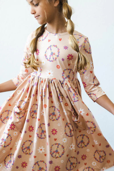 Flower Child Pocket Twirl Dress