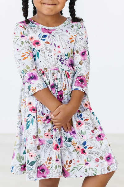 Midnight Rain Pocket Twirl Dress