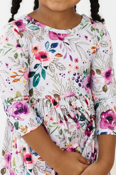 Midnight Rain Pocket Twirl Dress