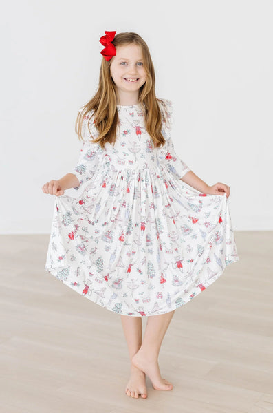 Clara’s Christmas Ruffle Twirl Dress