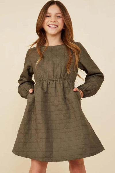 Olive Quilted Dress