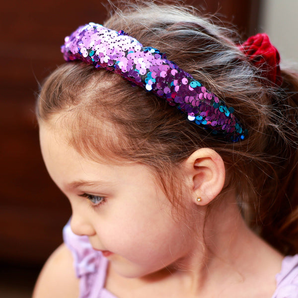 Reversible Sequin Headband - Kids Padded Hair Band